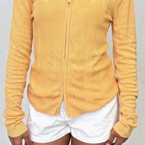 Buzo de Algodón Amarillo con Cierre Frontal