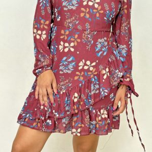 Vestido Manga Larga con Ajuste en la Cintura