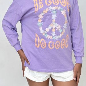 Buzo de Algodón Lila con Estampado