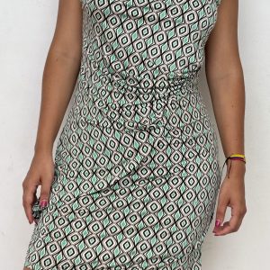 Vestido Elegante de Satén Estampada