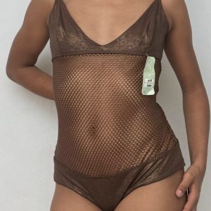 Vestido de Baño Enterizo Cobre con Malla